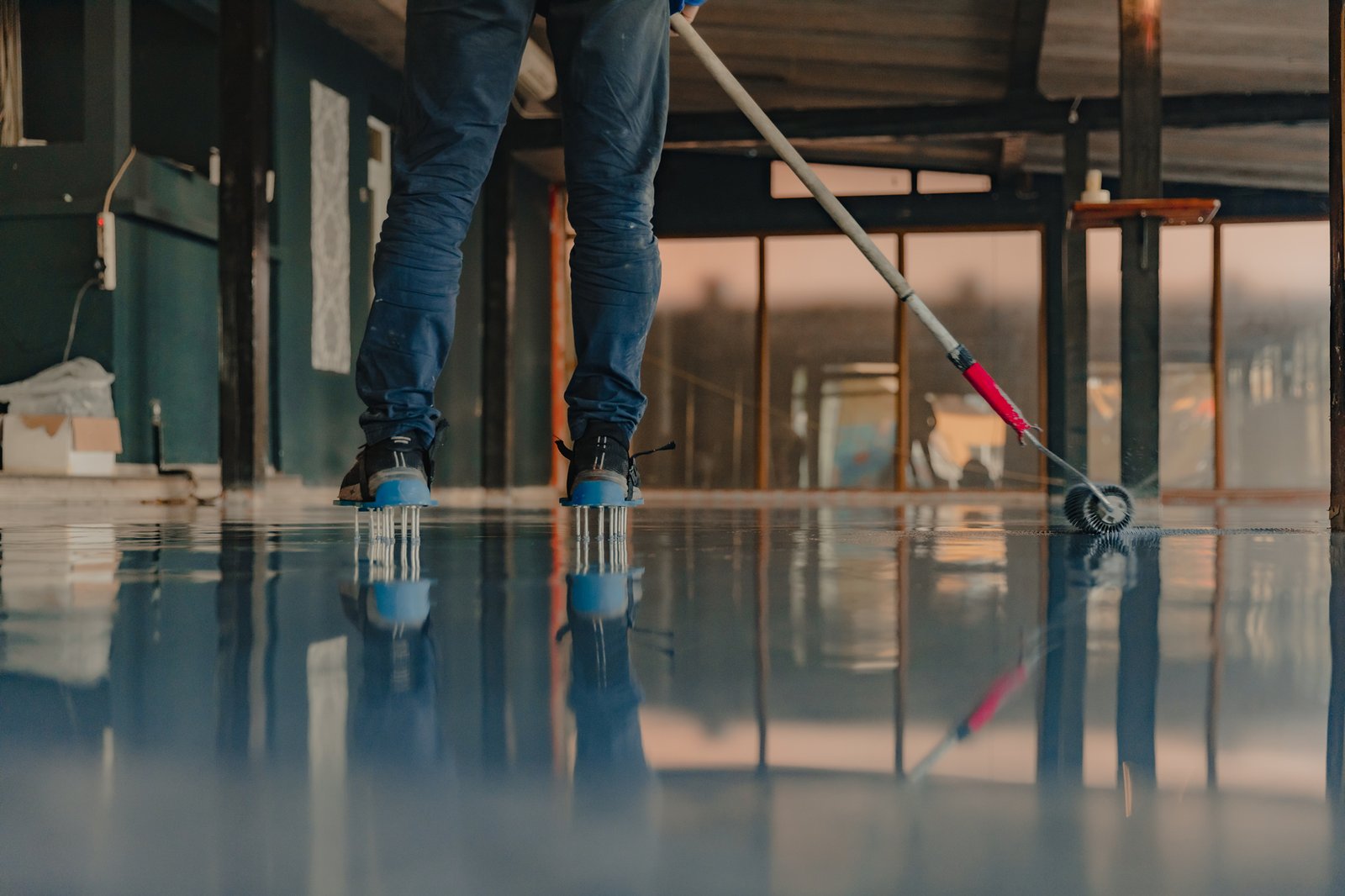 Aplicación de pintura epóxica para pisos en hogar